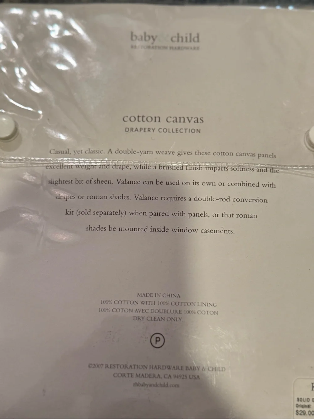 Restoration Hardware Baby + Child Cotton Canvas Valance toast